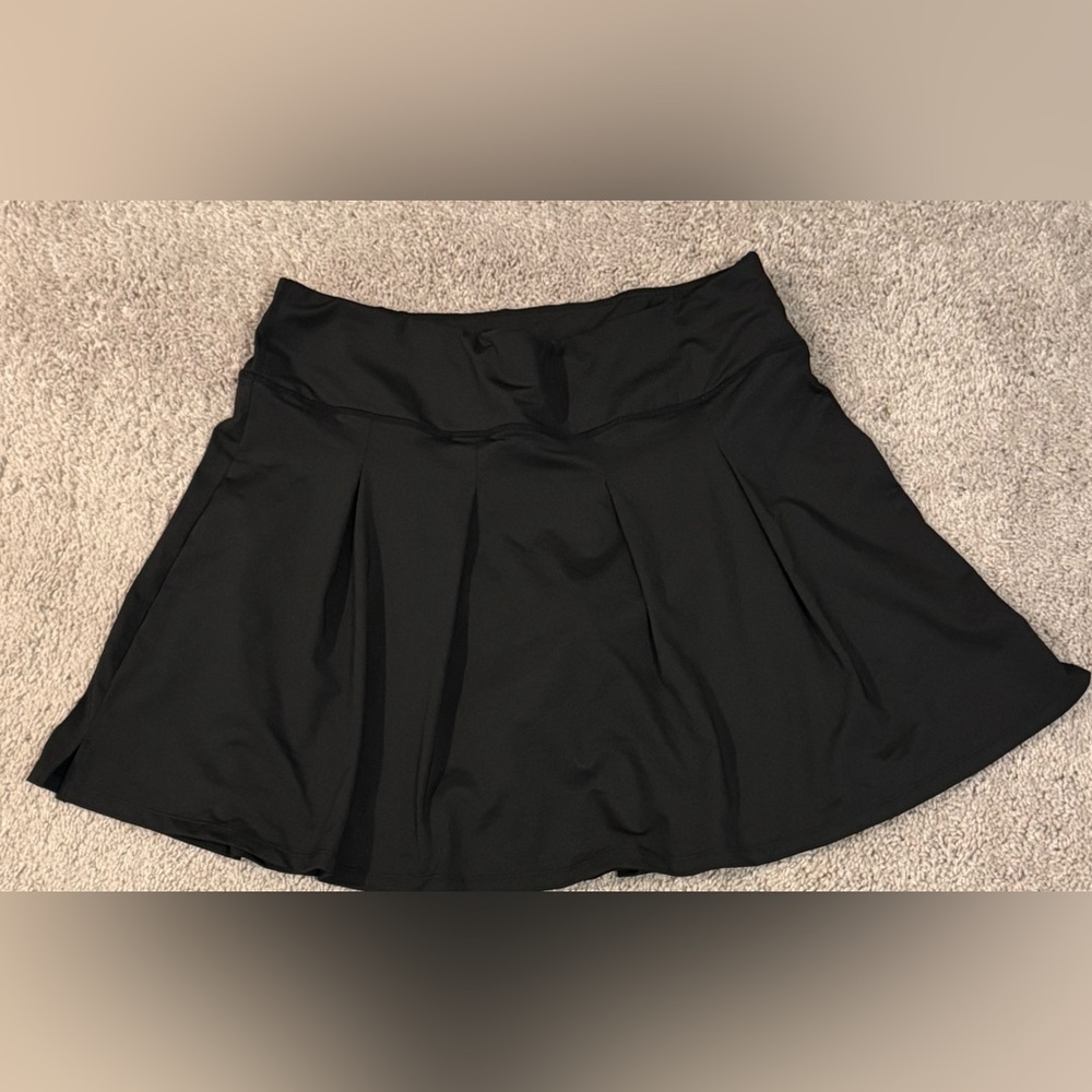 Black Pleated Performance SKORT